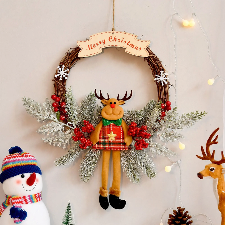 Christmas wreath with natural elements, European style