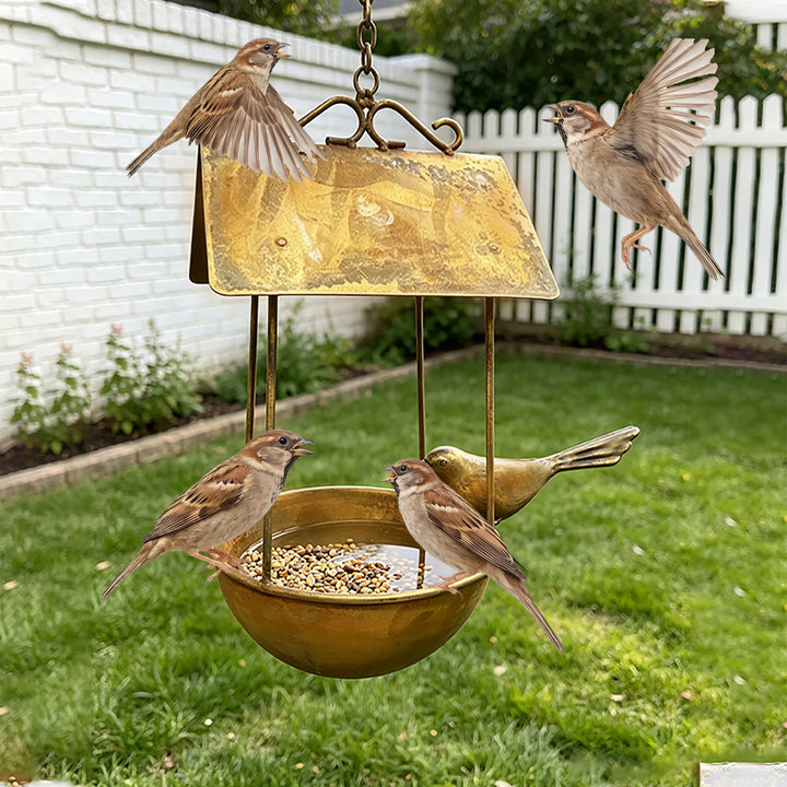 Birdhouse made of iron, hanging, rust look
