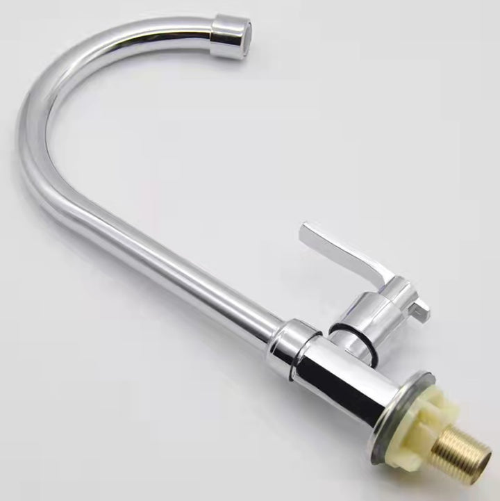 Cold water kitchen faucet, hexagonal high spout