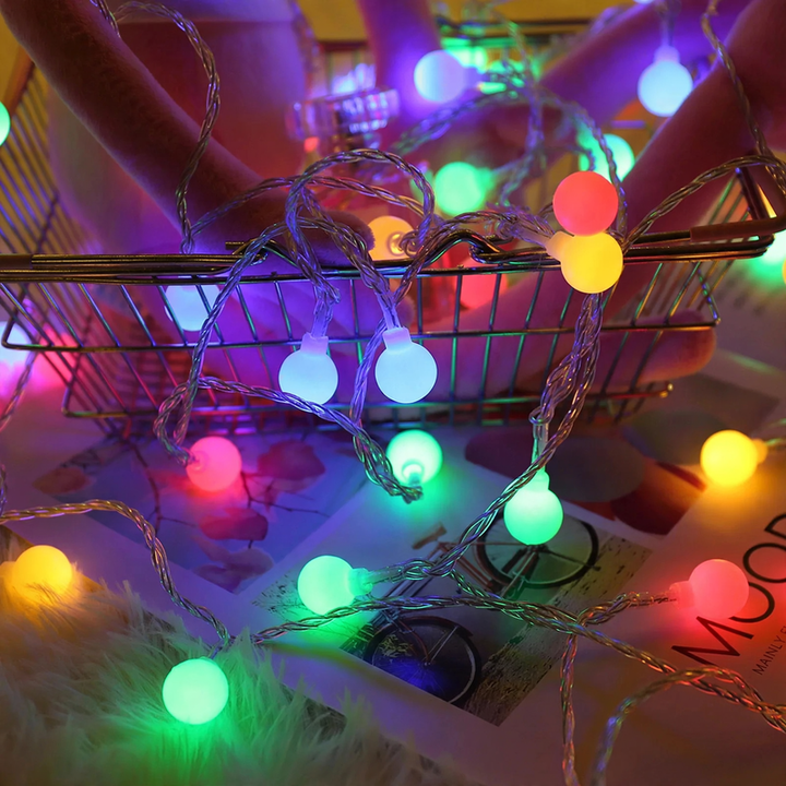 LED string lights for indoor and outdoor use
