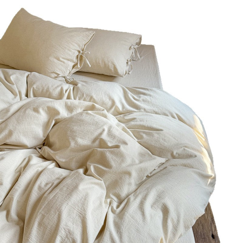 Cotton-linen bedding, 4-piece, undyed