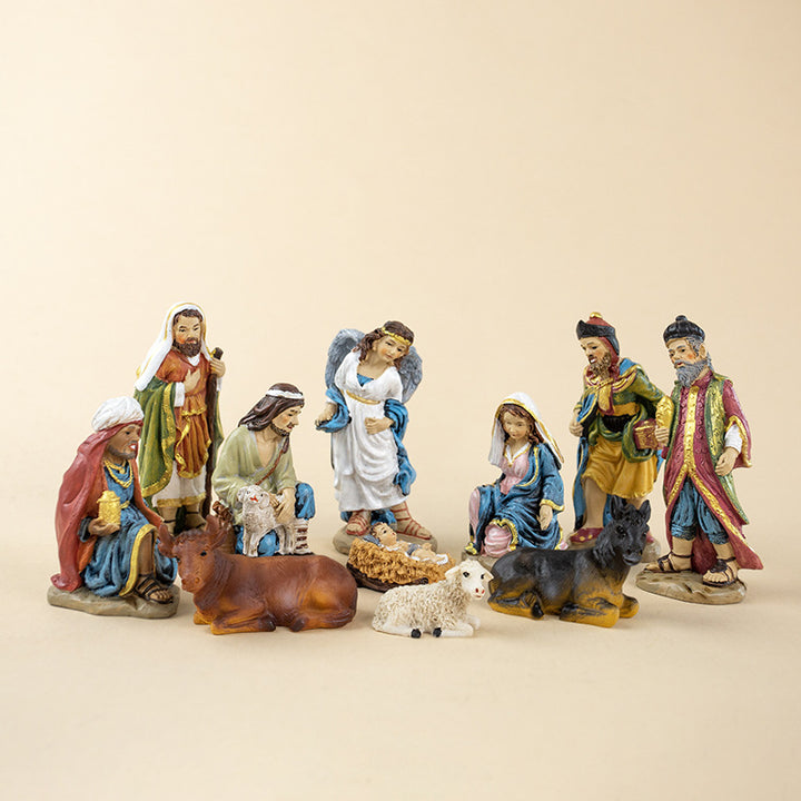 Nativity figures set made of resin, 8-piece