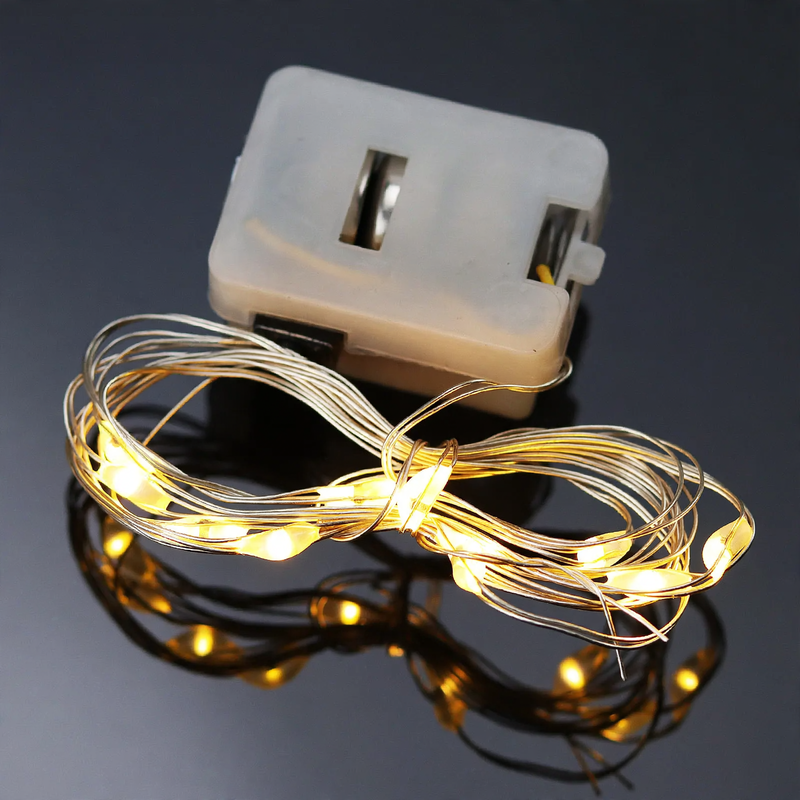 LED light string with small battery box
