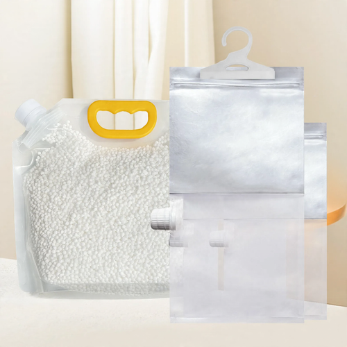 Refillable dehumidifier with calcium chloride granules