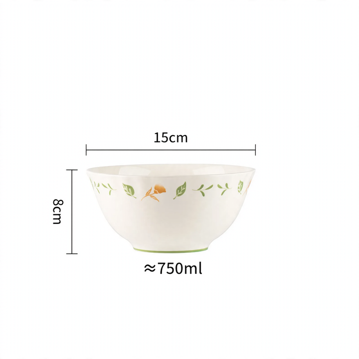Ceramic dish set, floral pattern, Japanese style