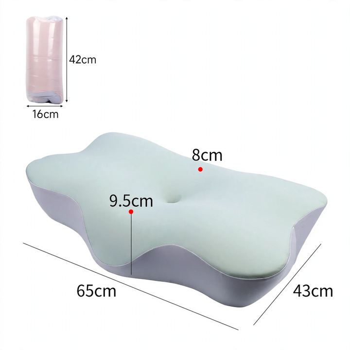 Ergonomic neck support pillow made of memory foam