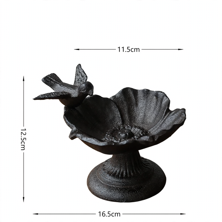 Cast iron bird bath and feeder station
