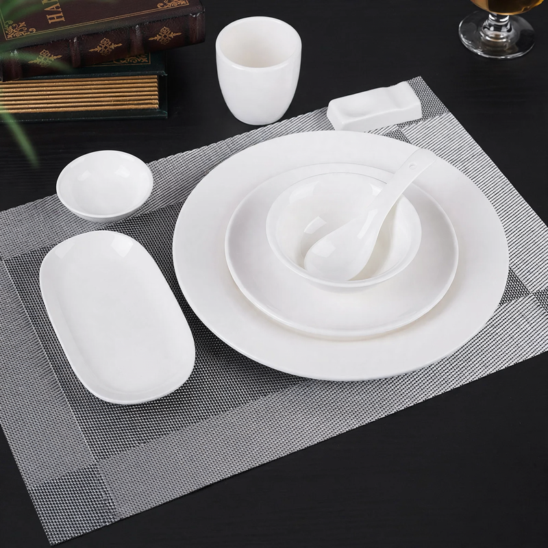Ceramic tableware set, white, for gastronomy