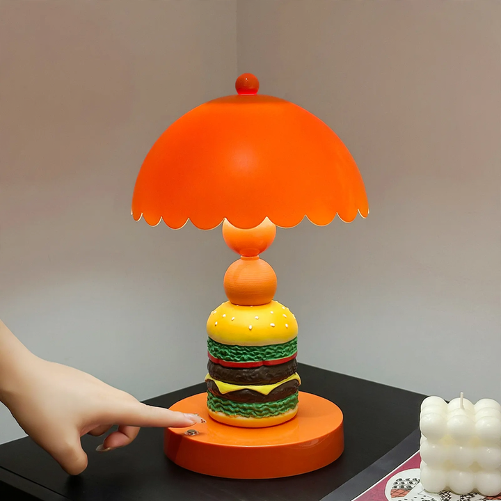 Hamburger table lamp with decorative function