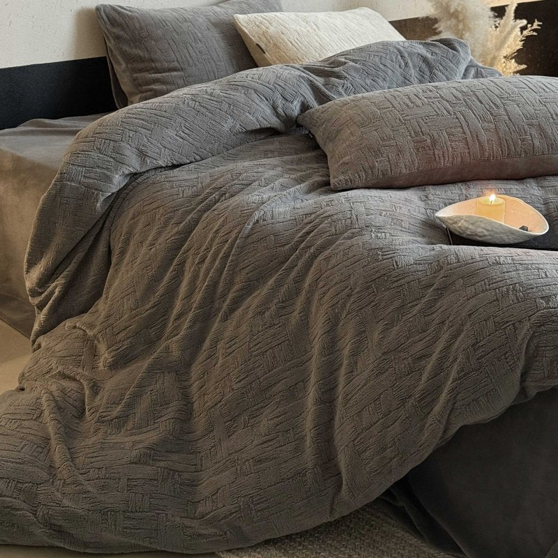 Milk fiber bedding set, 4-piece, double-sided padded