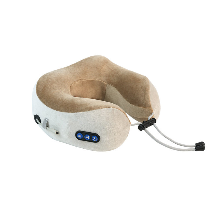 U-shaped neck pillow with massage function