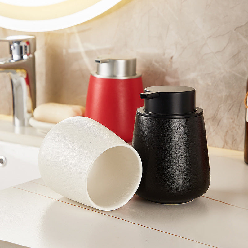 Ceramic soap dispenser with pump