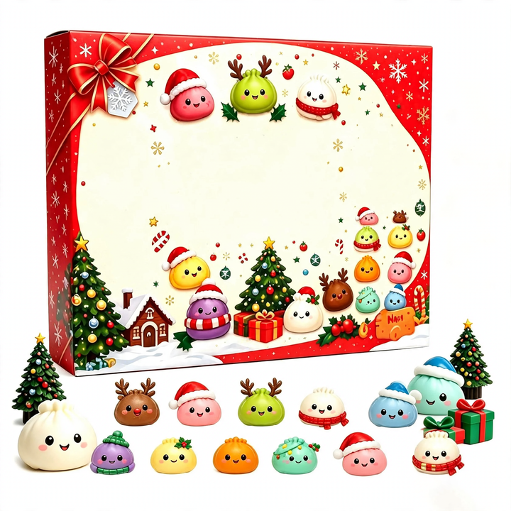 Christmas Advent Calendar with 24 Squeeze Figures