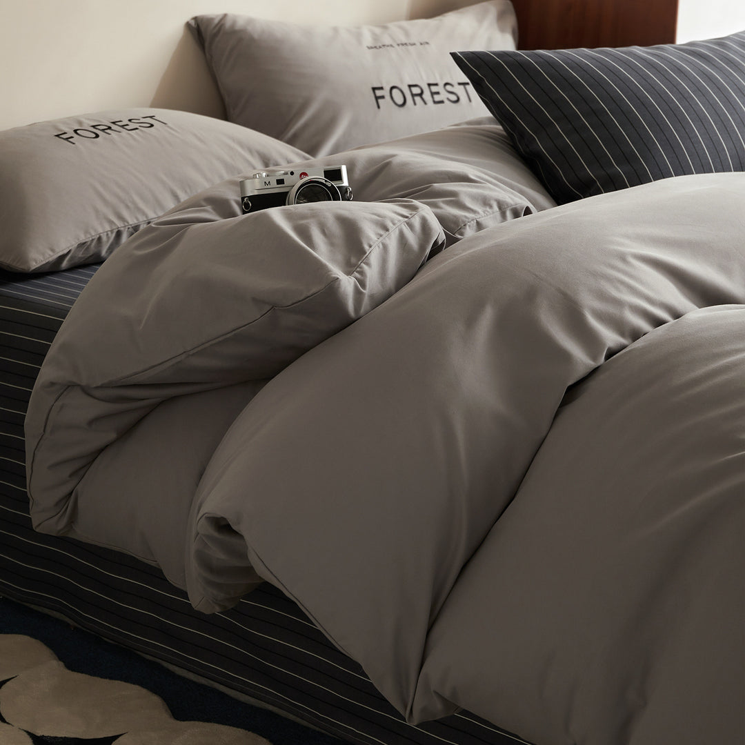 Bedding set made of brushed cotton, plain