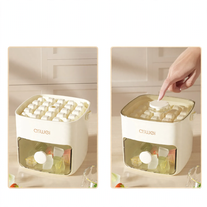 Ice cube tray with pressure release, 48 pieces