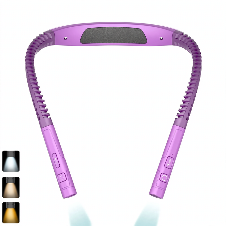 LED neck light for reading and sports, USB rechargeable