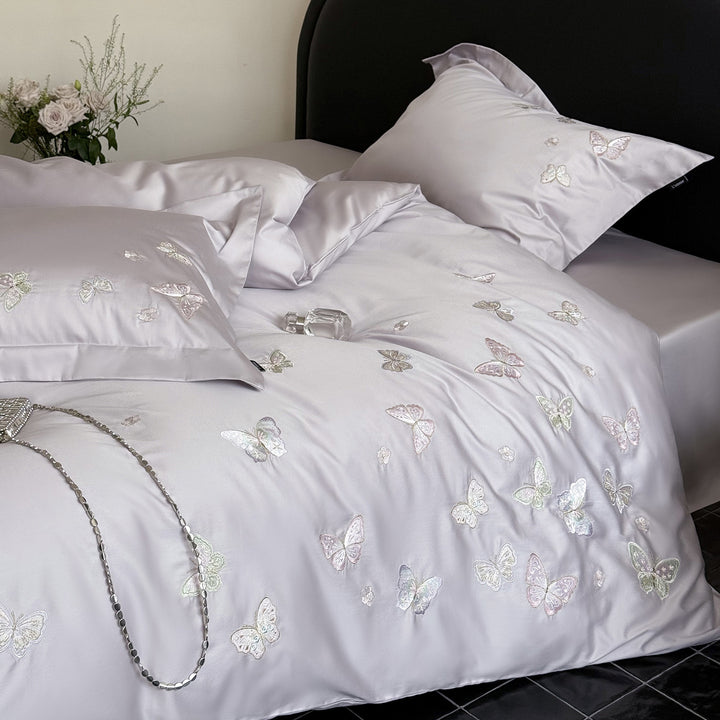 Luxury bedding set, 100s long-staple cotton, embroidered, 4-piece