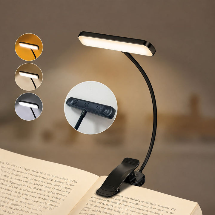 LED book clamp with 19 LEDs for eye-friendly reading