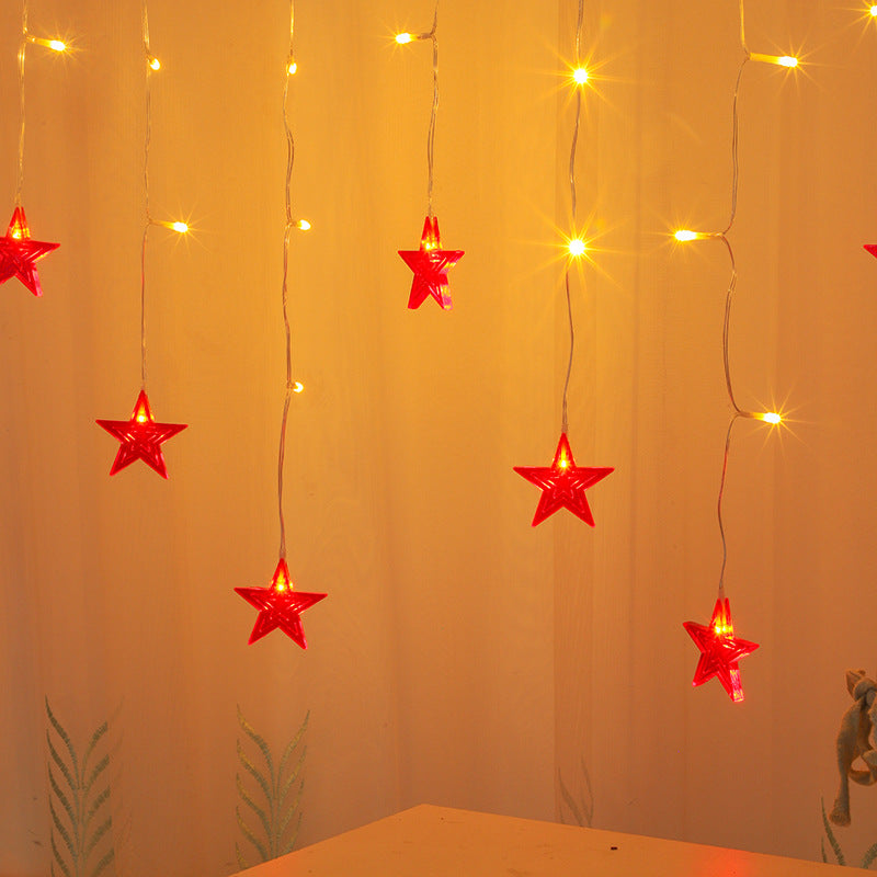 LED star curtain string lights for atmospheric decoration