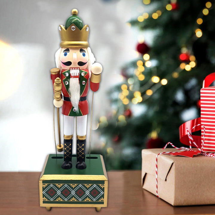 Nutcracker music box, soldier king, 30.5 cm