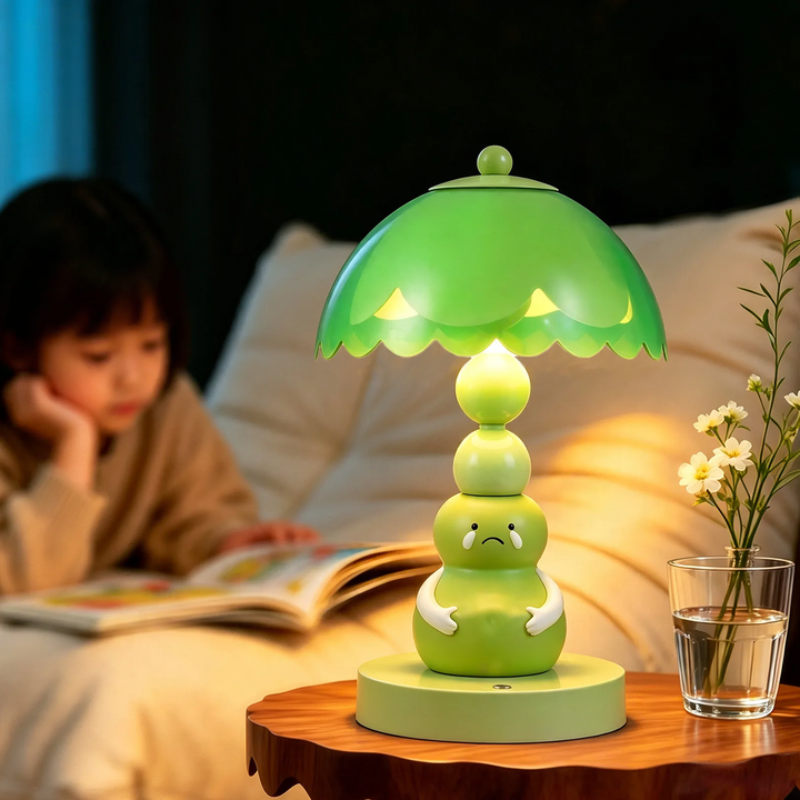 Green pumpkin table lamp made of ABS plastic