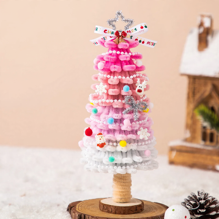 DIY Christmas Tree Table Decoration made of Bendable Plush