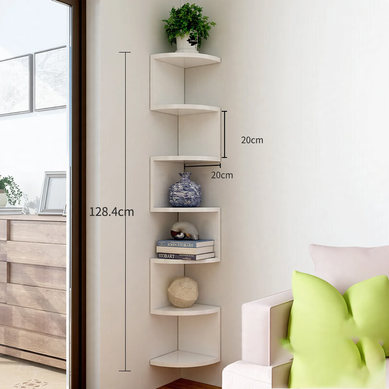 Corner shelf made of dense plywood, multi-layered