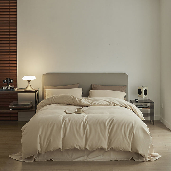 Bedding set made of long-staple cotton, brushed, solid color