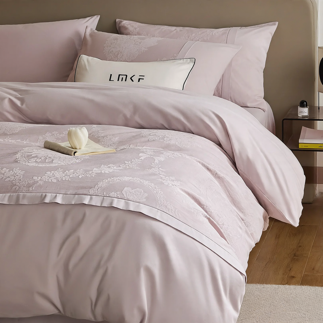 Cotton bed set, 3- or 4-piece, brushed
