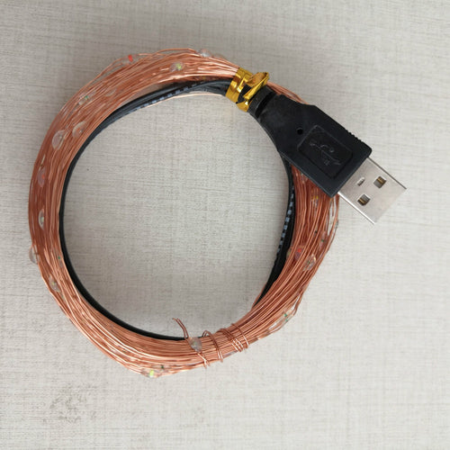 LED fairy lights with copper wire, 10 m