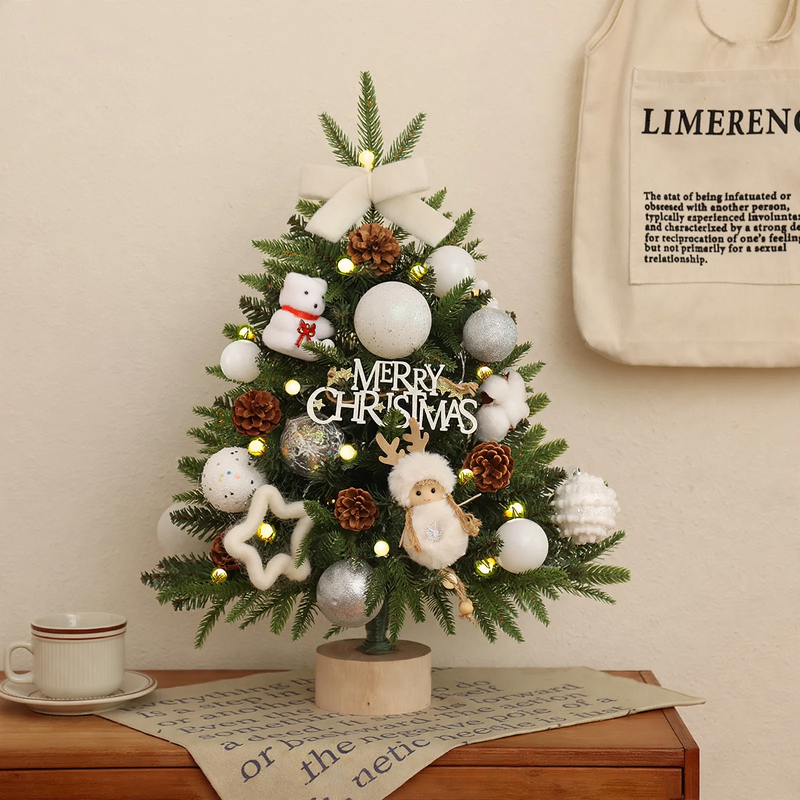 Compact PE Christmas tree with decoration set