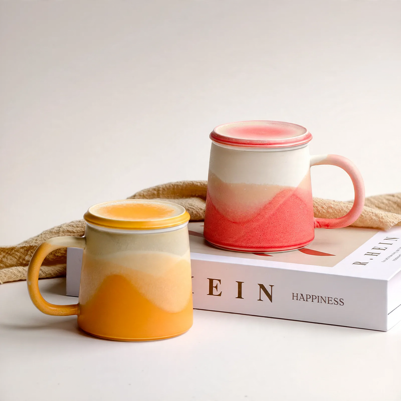 Ceramic coffee mug with tea strainer, 350 ml
