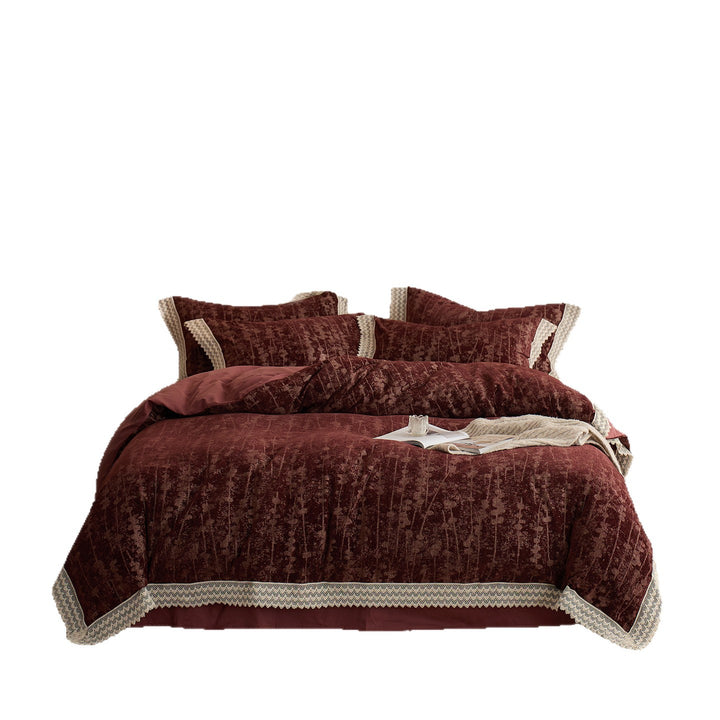 Bedding set with fleece back