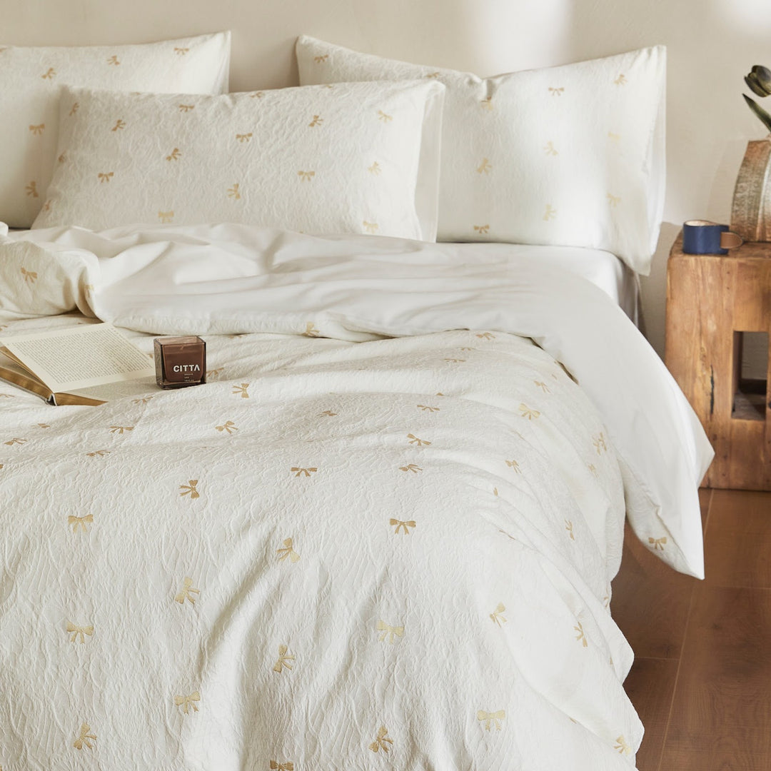 Cotton bedding set, 4-piece, butterfly pattern