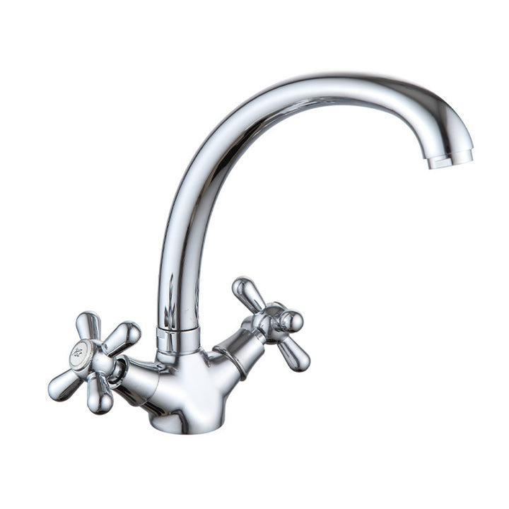 Stainless steel kitchen faucet with spray function