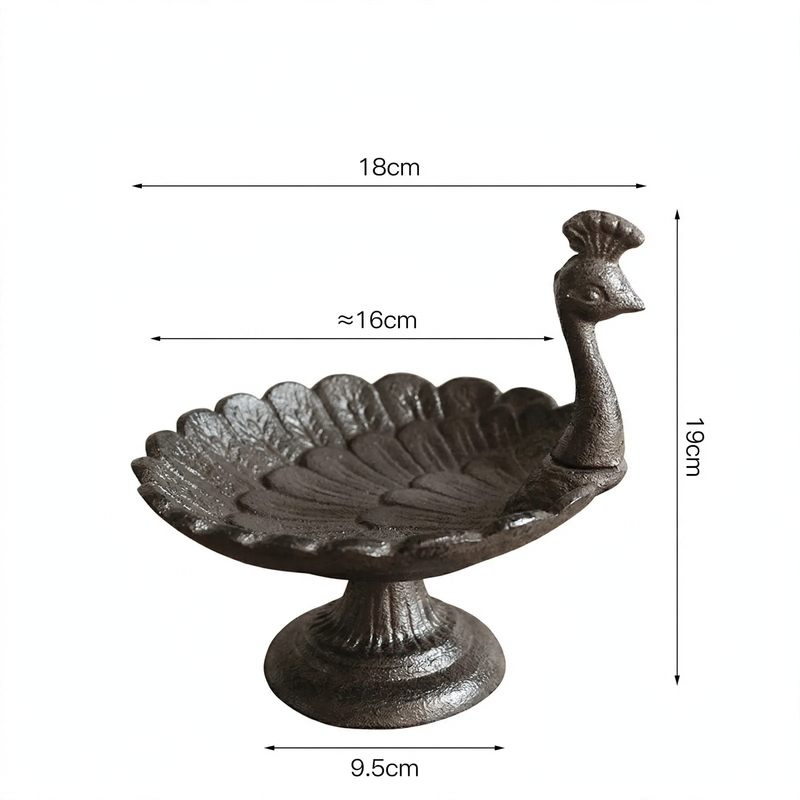 Cast iron bird bath and feeder station
