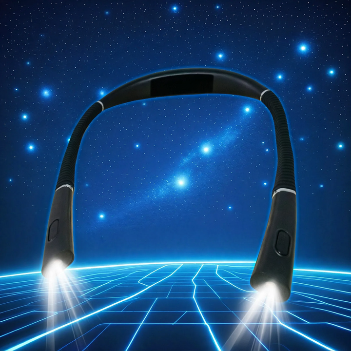 LED neck reading lamp, foldable, USB rechargeable, 3 light colors