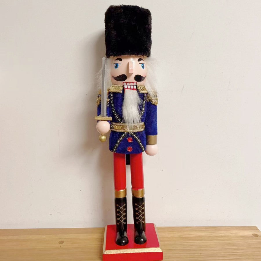 Nutcracker figure made of wood with cape, 38 cm
