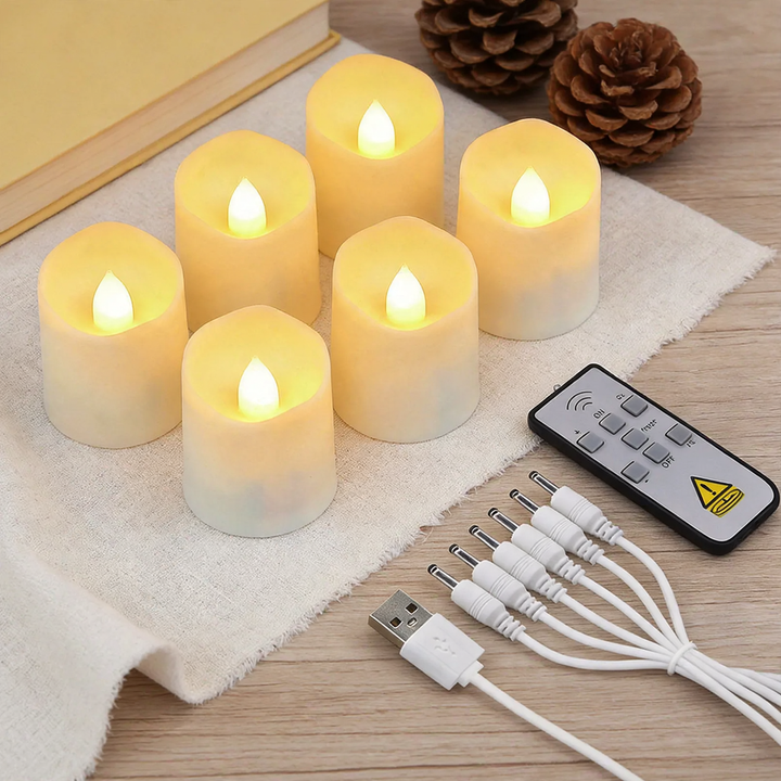 Rechargeable LED tealights with remote control