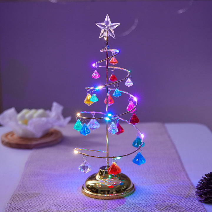 Illuminated Christmas tree made of metal, 33 cm