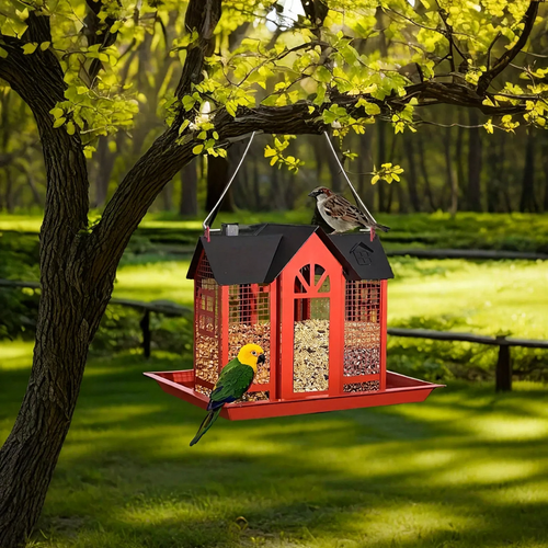 Hanging Metal Bird Bath and Feeder Station