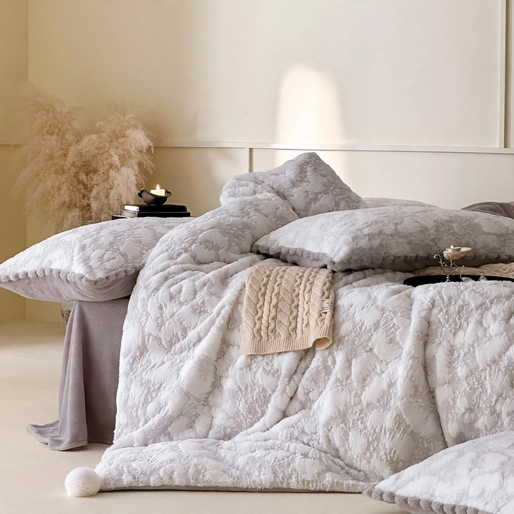Milk fiber bedding set, geometric pattern, vintage