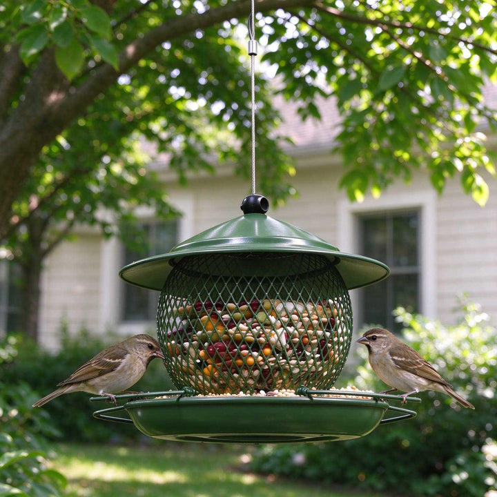 Bird feeder station made of iron, hanging, weatherproof