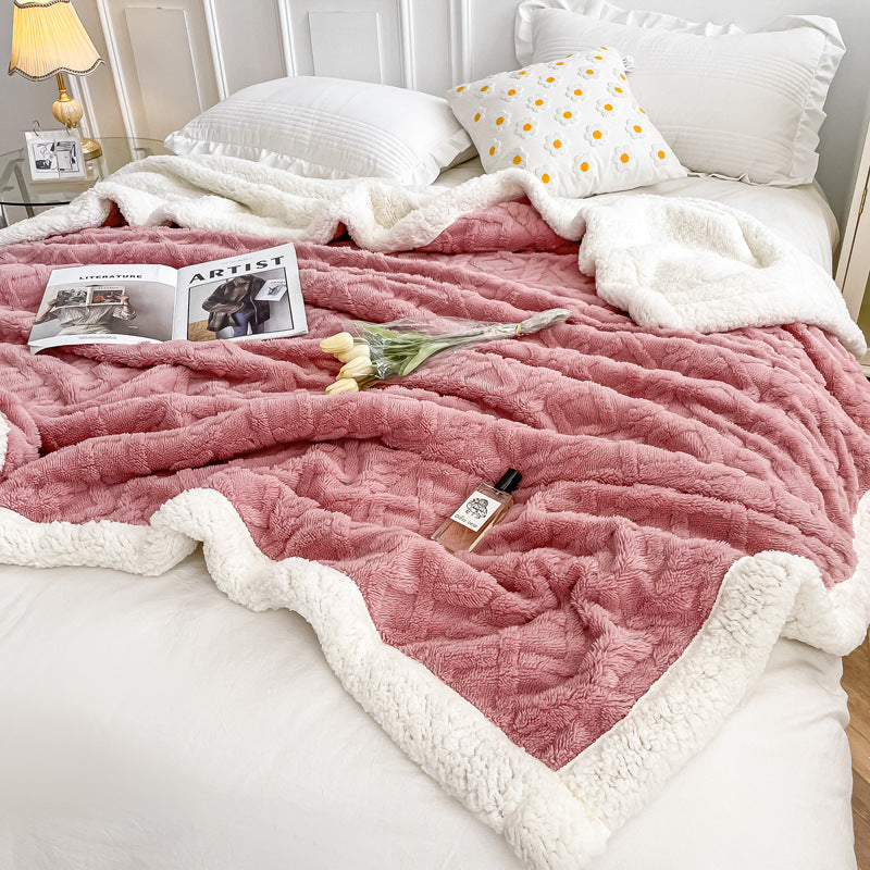 Sherpa-Fleece-Wool blanket, double layer, extra warm