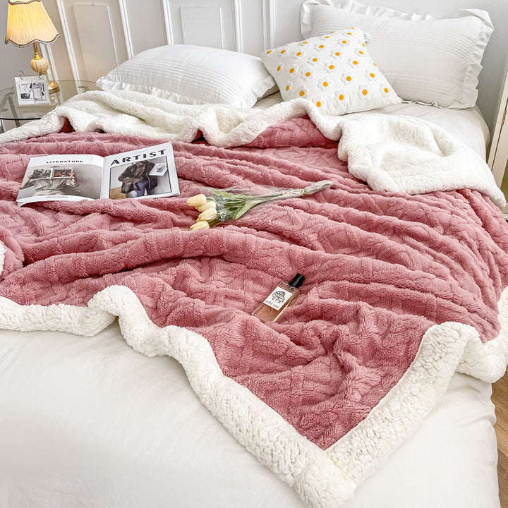 Sherpa-Fleece-Wool blanket, double layer, extra warm