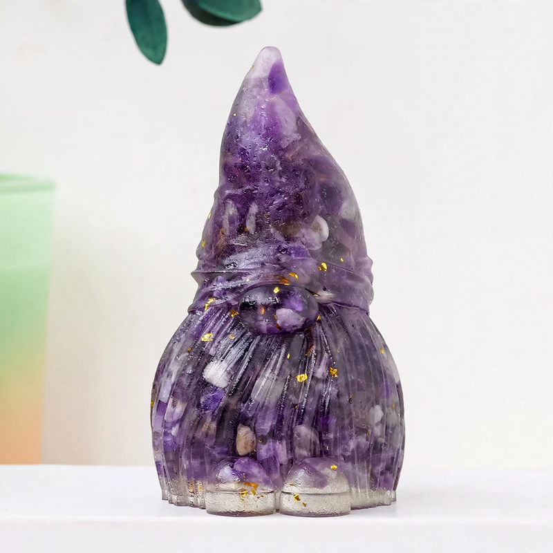 Dwarf figure made of resin with gemstones