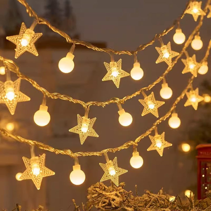 LED string lights with various decorative elements