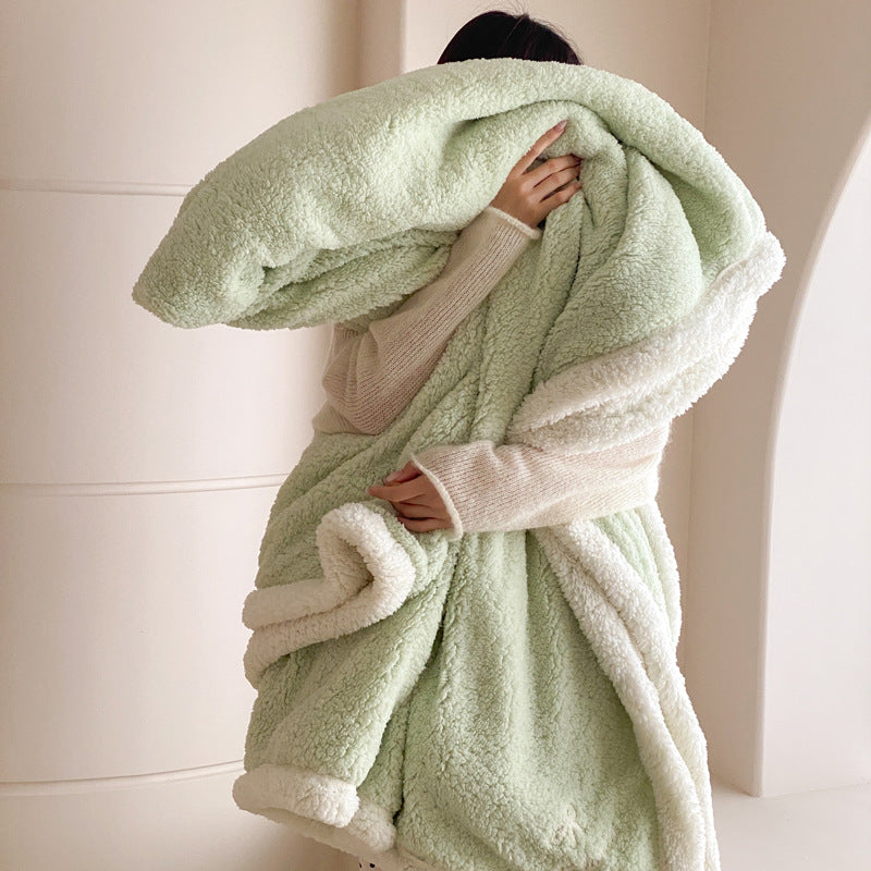 Fluffy wool blanket made of lamb fleece in various sizes