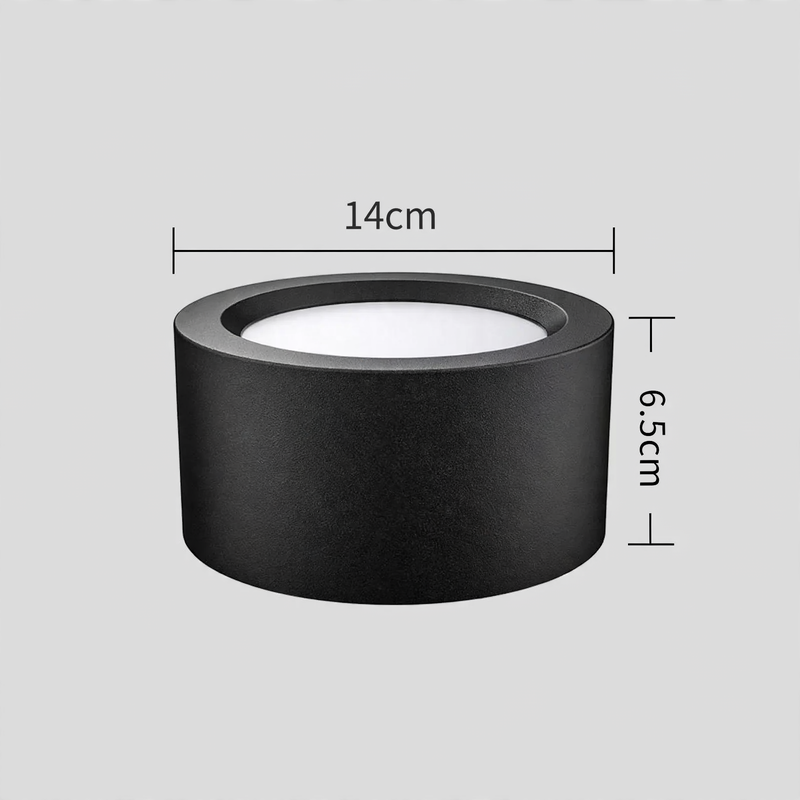 LED surface-mounted light, round, without drilling