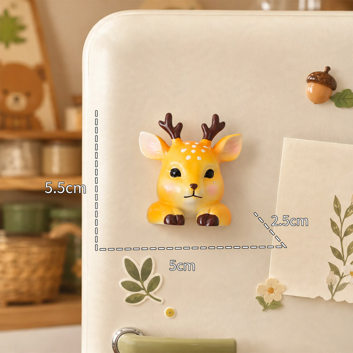 3D-Wildlife-Magnets made of resin, cartoon style
